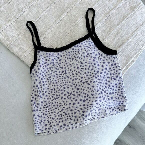 Brandy Melville John Galt Purple Cheetah Print Baby Tank - Picture 3 of 3